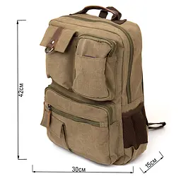 Рюкзак текстильний дорожній унісекс 20620 Vintage оливковий