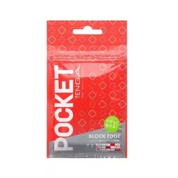 Кишеньковий міні-мастурбатор Tenga Pocket Block Edge, 7.5х5.5 см (червоний)