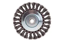 Корщітка Intertool для болгарки УШМ дротяна щітка конусна 125 мм плетена BT-4125 - мініатюра 3
