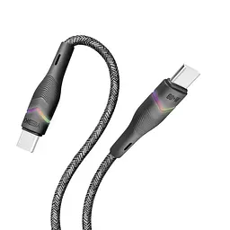Кабель для заряджання та обміну даними USB Yoki YK-RG24 RGB Series Type-C to Type-C 60W 3A/20V 1.2 м Чорний - мініатюра 6