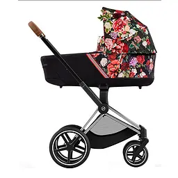 Коляска Cybex Priam 4.0 шасі Chrome Brown + люлька Spring Blossom Dark