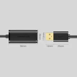 Дата кабель USB 2.0 AM to AF 10.0m Active black Ugreen (10321) - мініатюра 6