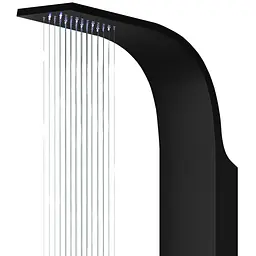 Душова панель Corsan Festo black LED з виливом S046MBLLEDW, Чорний матовий - мініатюра 2
