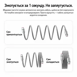 Кабель Vention TSAJG магнітний USB-C - USB-C PD 3.1 240 Вт 1,5 м титаново-золотий (TSAJG) - мініатюра 2