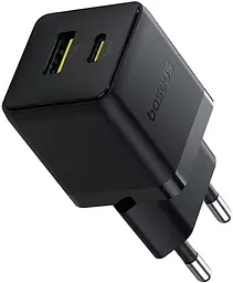 Мережевий зарядний пристрій швидкісний блок живлення Baseus Palm Fast Charger C+U 30W черный (P1011160A113-00) - мініатюра 3