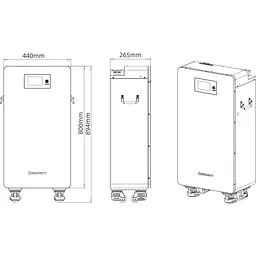 Акумулятор Growatt LiFePO4 48V (51.2V/312Ah/15974Wh) (HOPE 16.0LM-A1) [157340] - мініатюра 3