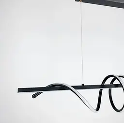Скандинавська LED люстра у чорному корпусі 120х23 см | Line F | Арт. H24L-1200 BK - мініатюра 2