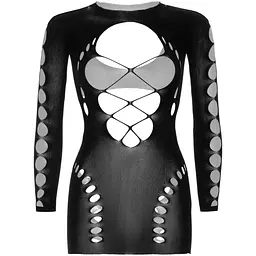 Безшовна мінісукня Leg Avenue Long sleeve cut out Mini dress One Size Black - мініатюра 5