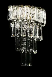 Хромоване настінне бра з кришталевим декором Splendid Ray B2211/2W+LED (CR), 30 см на 2 лампи E14 з LED-підсвічуванням - мініатюра 3