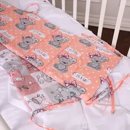 Суцільний борт в ліжечко MirSon Kids Time 20-0028 Little girl Teddy 30х180 см (2200009664281) - мініатюра 4