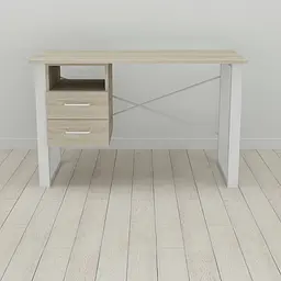 Письмовий стіл із ящиками Ferrum-decor Оскар 750x1200x600 метал Білий ДСП Дуб Сонома 16 мм (FRD-103223) - мініатюра 2