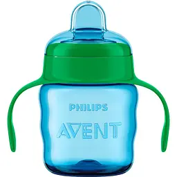 Уцінка. Чашка-непроливайка Philips Avent з м'яким носиком 6+ міс. 200 мл блакитна (SCF551/05) 