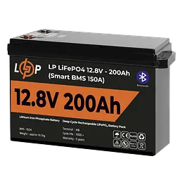 Акумулятор LP LiFePO4 12V (12,8V) - 200 Ah (2560Wh) (Smart BMS 150А) з BT пластик - мініатюра 3