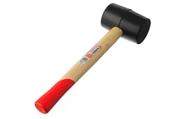 Киянка гумова Intertool 450 г х 65 мм чорна дерев'яна ручка - мініатюра 2