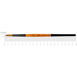 Пензель синтетика кругла FLAME 1368R №9 коротка ручка Rosa