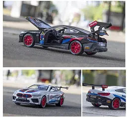 Колекційна металева модель гоночного автомобіля АвтоЕксперт BMW M8 GTE з інерцією, світлом та звуком 1:32 - мініатюра 7