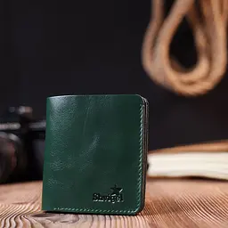 Шкіряне практичне портмоне Shvigel 16608 зелене - мініатюра 8