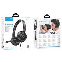 Накладні навушники Hoco W112 Pures (3.5mm/1.8m) Black - мініатюра 6