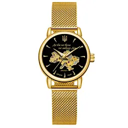 Жіночий наручний годинник 028-3D Де б не була Gold-Black Awarder acs0031811