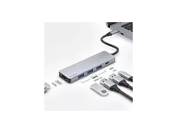 Мультипортовий адаптер BASEUS Iron Link 5 in 1 Hub Silver (HBIL00010604) - мініатюра 3