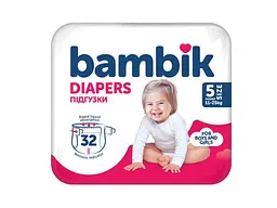 Підгузки BAMBIK №5 32шт дитячі medium junior (11-25кг)