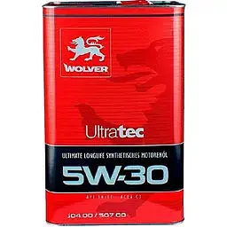 Автомобільна моторна олива WOLVER Ultratec 5W-30 5л 4260360944017 - мініатюра 2
