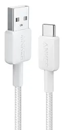 Кабель Anker 322 USB-A to USB-C - 0.9m Nylon Білий (6908155)
