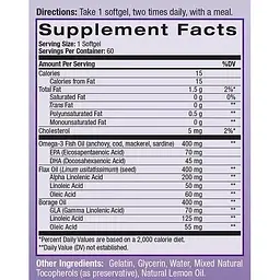 Комплекс жирних кислот Natrol Omega 3-6-9 зі смаком лимона 1200 мг 60 капсул - мініатюра 5