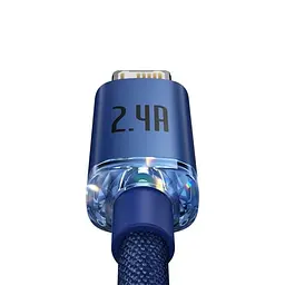 USB кабель Baseus Crystal Shine Series Fast Charging Data Cable USB to iP 2.4A 1.2m синий CAJY000003 - миниатюра 4
