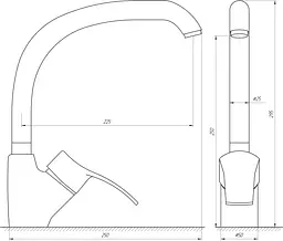 Змішувач для кухні Globus Lux GLQU-0203S-BIG-1-Onix Чорний - мініатюра 4