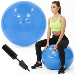 М'яч для фітнесу (фітбол) Actiget 75 см з насосом ACT0147 Blue - мініатюра 4