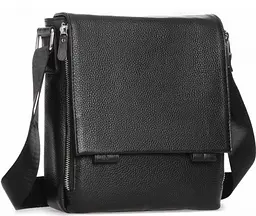 Чоловіча сумка з натуральної шкіри Tiding Bag Чорна (SA25F-8877A)
