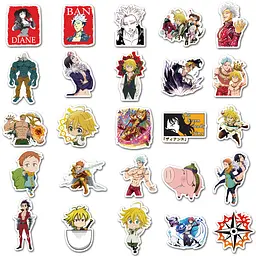 Стікерпак Сім смертних гріхів Набір наклейок GeekLand The Seven Deadly Sins 50 штук - мініатюра 2