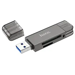 Адаптер перехідник Hoco HB39 USB/Type-C 3.0 сірий - мініатюра 6