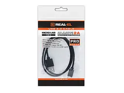 Кабель REAL-EL Pro USB 2.0 AM-micro USB type B 0.6m Black (EL123500021) - мініатюра 2