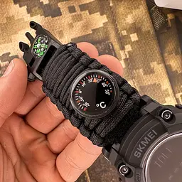 Наручний годинник чоловічий 1356BK Black Tactic Compass Skmei acs0030795 - мініатюра 9