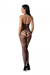 Бодістокінг з плетінням на животику Passion BS100 One Size, black, декоративний шов, з доступом - мініатюра 2