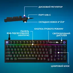 Клавіатура Logitech G316 X TKL USB UA Black (920-014205) - мініатюра 10