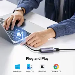 Перехідник USB-C to RJ45 Ethernet 1000Mbps CM199 Ugreen (50737) - мініатюра 4