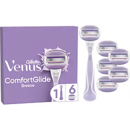 Уцінка. Станок для гоління жіночий (бритва) Venus ComfortGlide Breeze з 6 змінними картриджами
