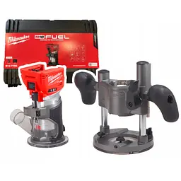 Фрезер кромкувальний акумуляторний MILWAUKEE, M18 FTR8-0X, цанга 6/8мм (насадки для видалення пилу 2шт, накладка 146мм, цанга 1х6 - мініатюра 4