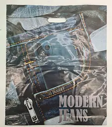 Поліетиленовий пакет із прорубною ручкою (банан) розмір 42х52 "Modern Jeans" 50 шт/уп. - мініатюра 3
