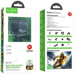 Екшн-камера Hoco DV101 dual color screen Спортивна чорна - мініатюра 6