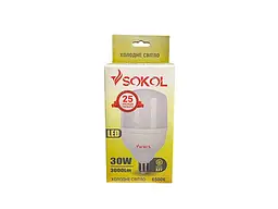 Лампа світлодіодна SOKOL 30W E27 6500K LED Т100 220В