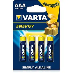 Батарейка VARTA Energy AAA BLI 4 ALKALINE LR3 (1769)