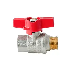 Кран кульовий ГШМ Koer Extreme KE.218-15 - 1/2" FM ручка "метелик" червона KR5759 - мініатюра 2