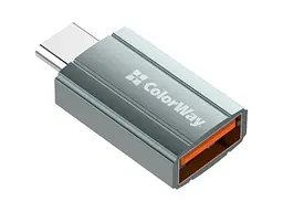Адаптер ColorWay USB-A to Type-C Gray (CW-AD-AC)