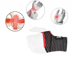 Кистьові бинти Power System PS-6000 Elastic Wrist Support Black/Red (пара) (PS-6000_Black) - мініатюра 5