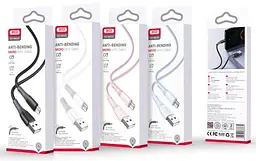 USB Кабель XO NB225 MicroUSB Silicone Two-Color 2.4A 1.0m Синій - мініатюра 2