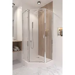 Душова кабіна Qtap Leo CRM10995-AC6 90x90 см, скло Clear, CalcLess, 6 мм без піддона, Хром, Універсальна, прозорий - мініатюра 8